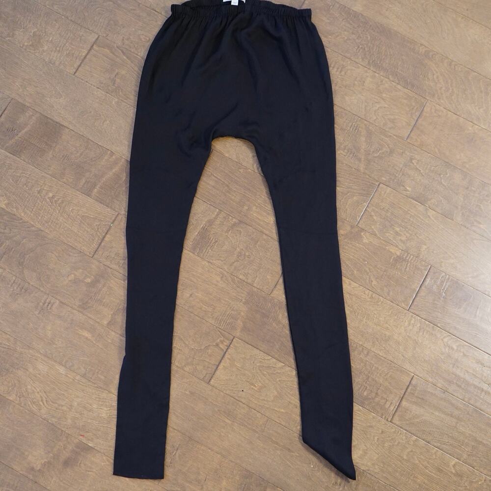 Acne Studios Elastic Waist Silk Blend Leggings Black Womens Size 34